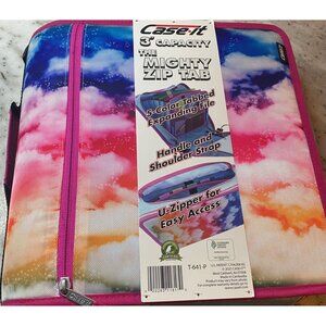 Case It Mighty Zip Tab Zipper Binder 3” Ring Capacity Organization Files Tie Dye